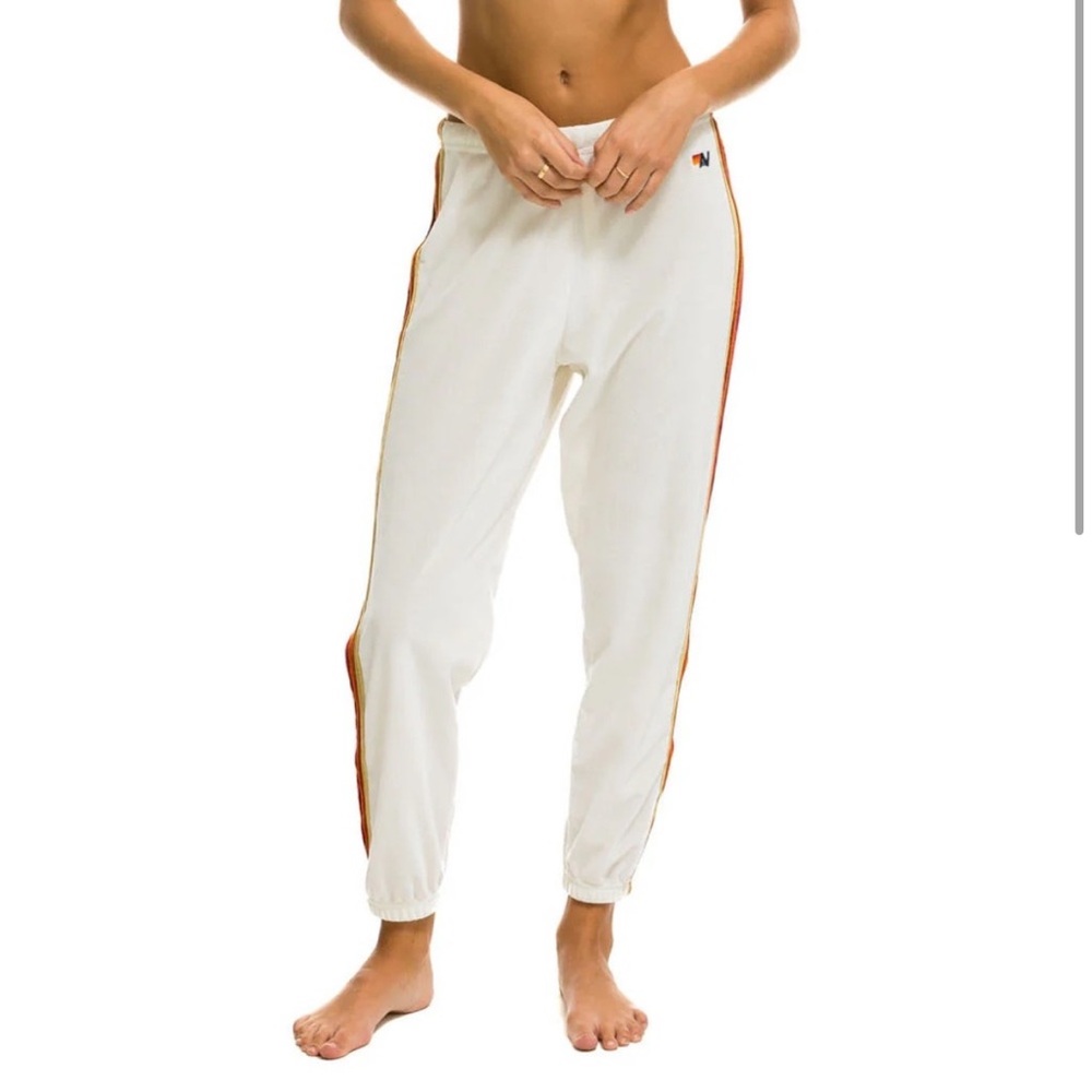 Aviator Nation Jogger Pants Ivory Small